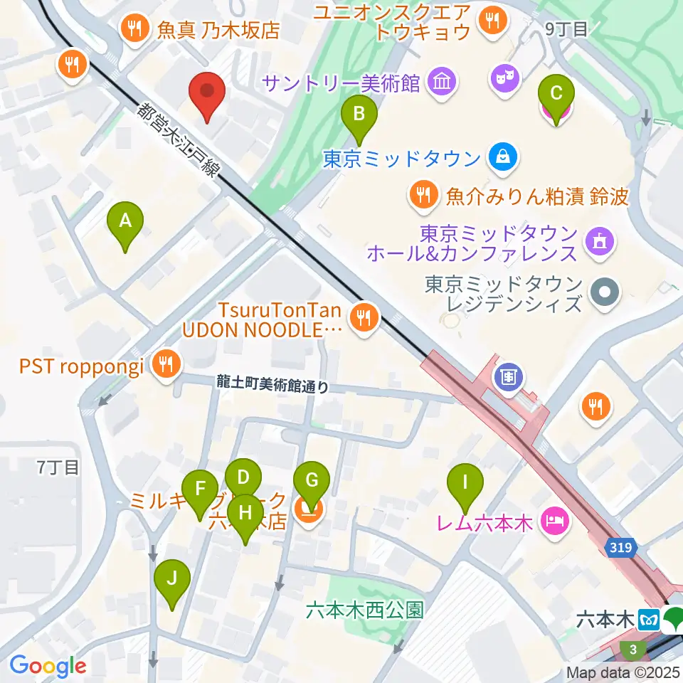 六本木オールオブミークラブ周辺のホテル一覧地図