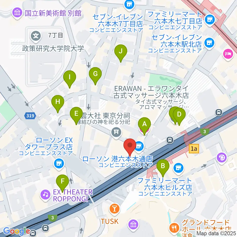 六本木マイスコッチ周辺のホテル一覧地図