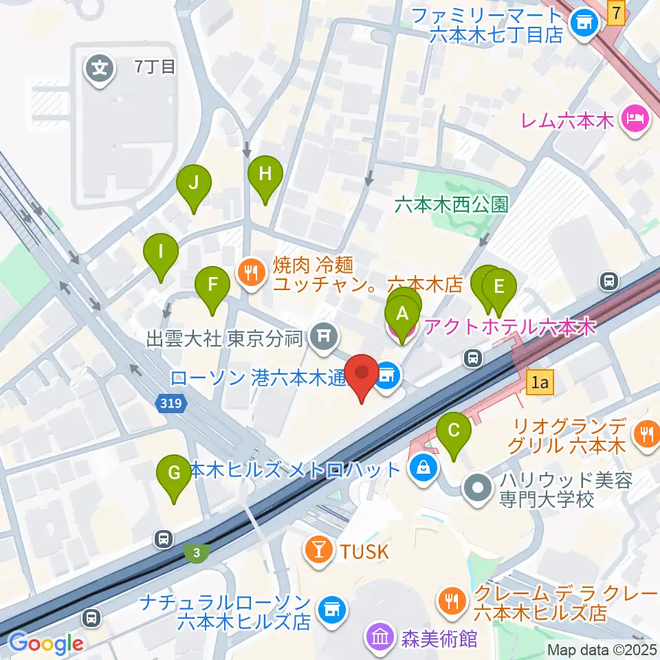 六本木マイスコッチ周辺のホテル一覧地図