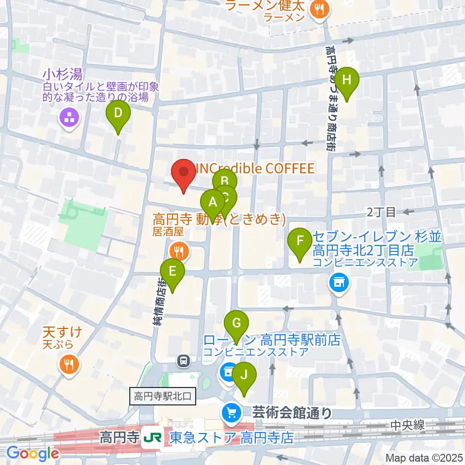 高円寺ムーンストンプ周辺のホテル一覧地図