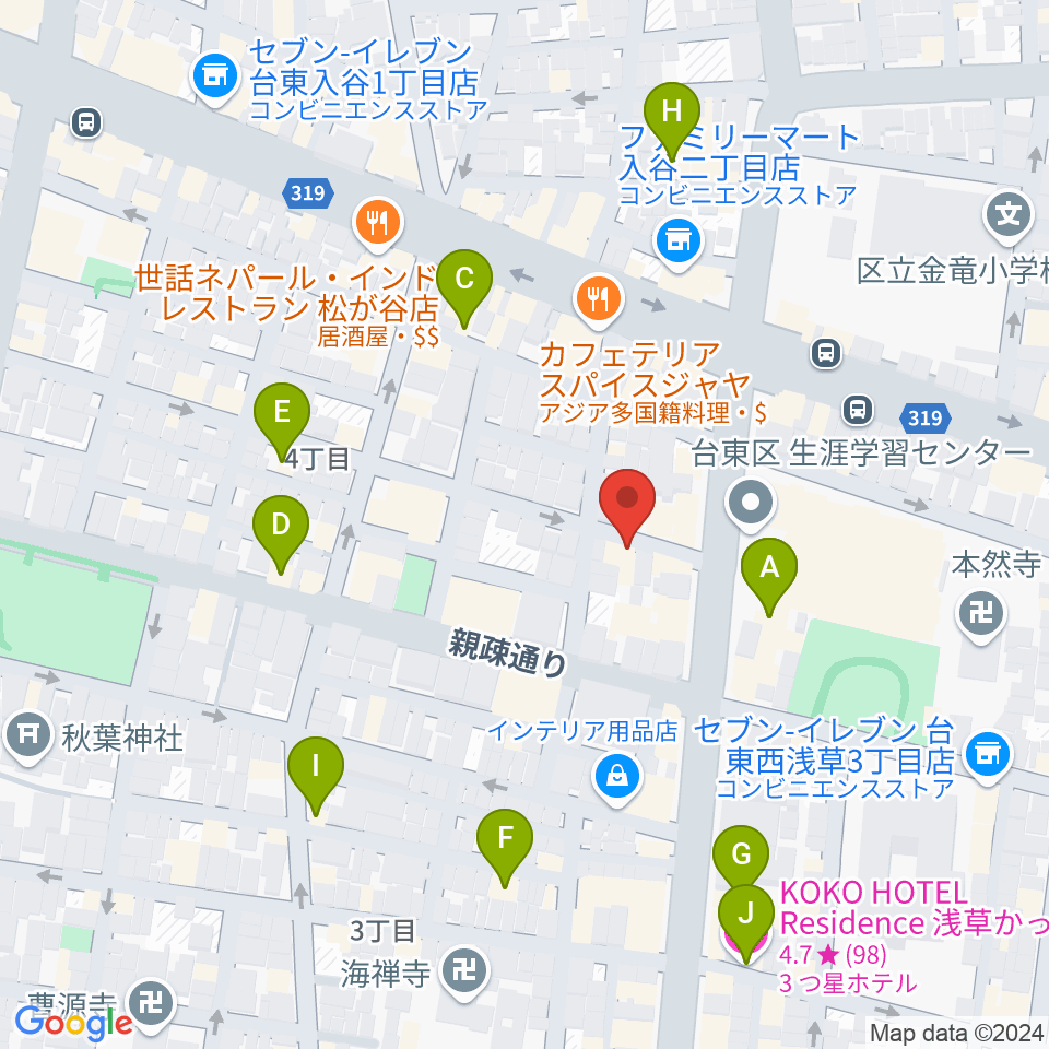 入谷なってるハウス周辺のホテル一覧地図