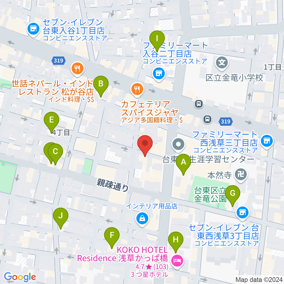 入谷なってるハウス周辺のホテル一覧地図