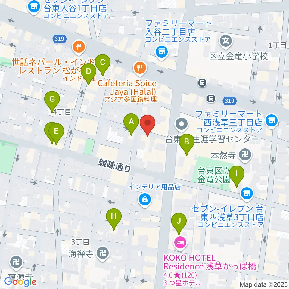 入谷なってるハウス周辺のホテル一覧地図