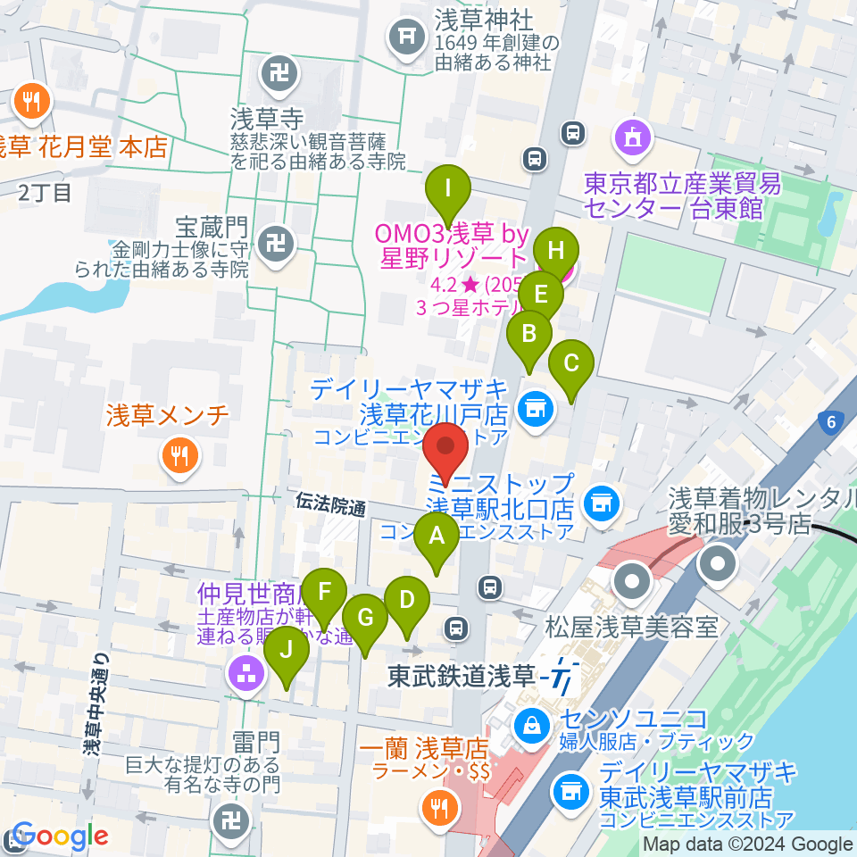 ライブ・バー舵輪周辺のホテル一覧地図