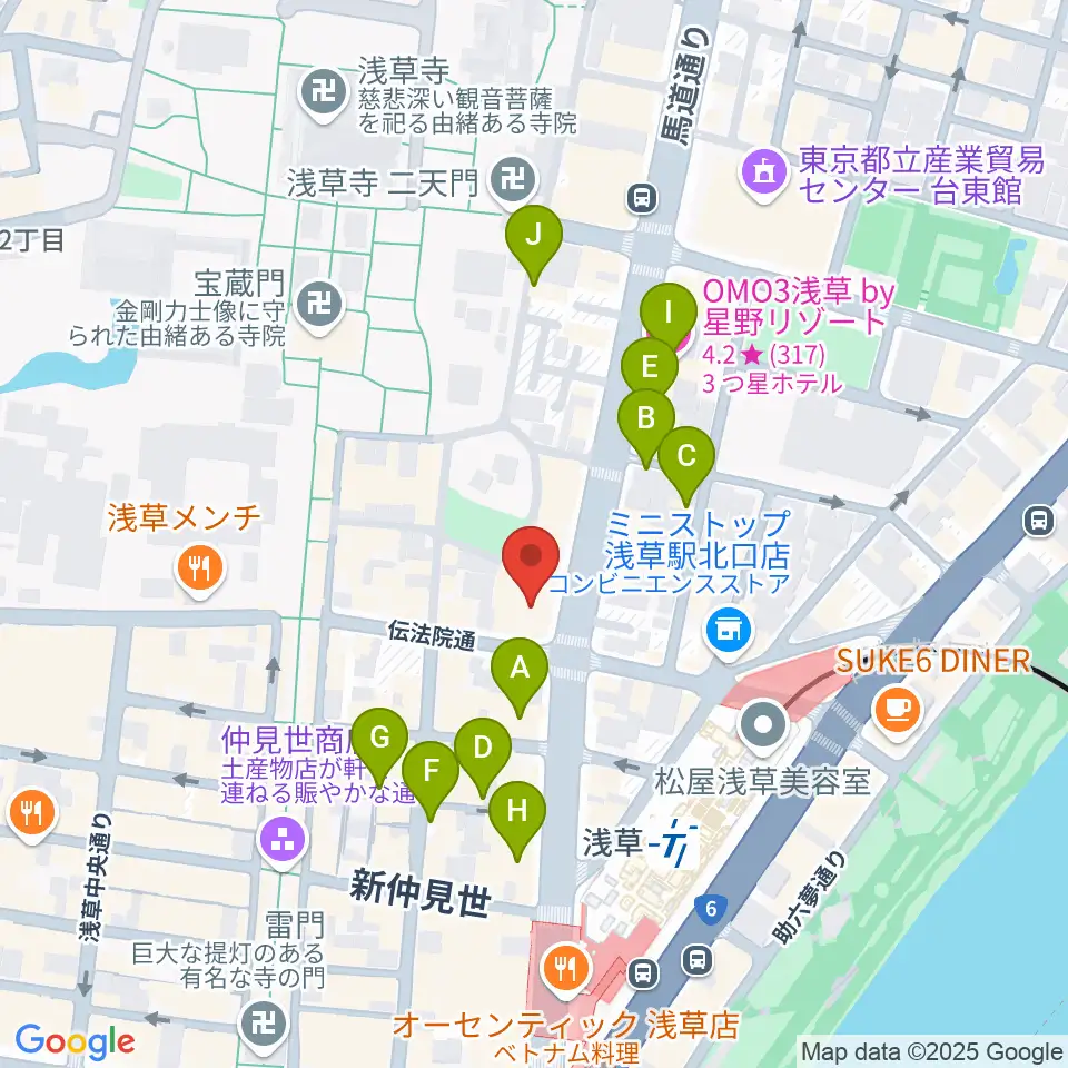 ライブ・バー舵輪周辺のホテル一覧地図