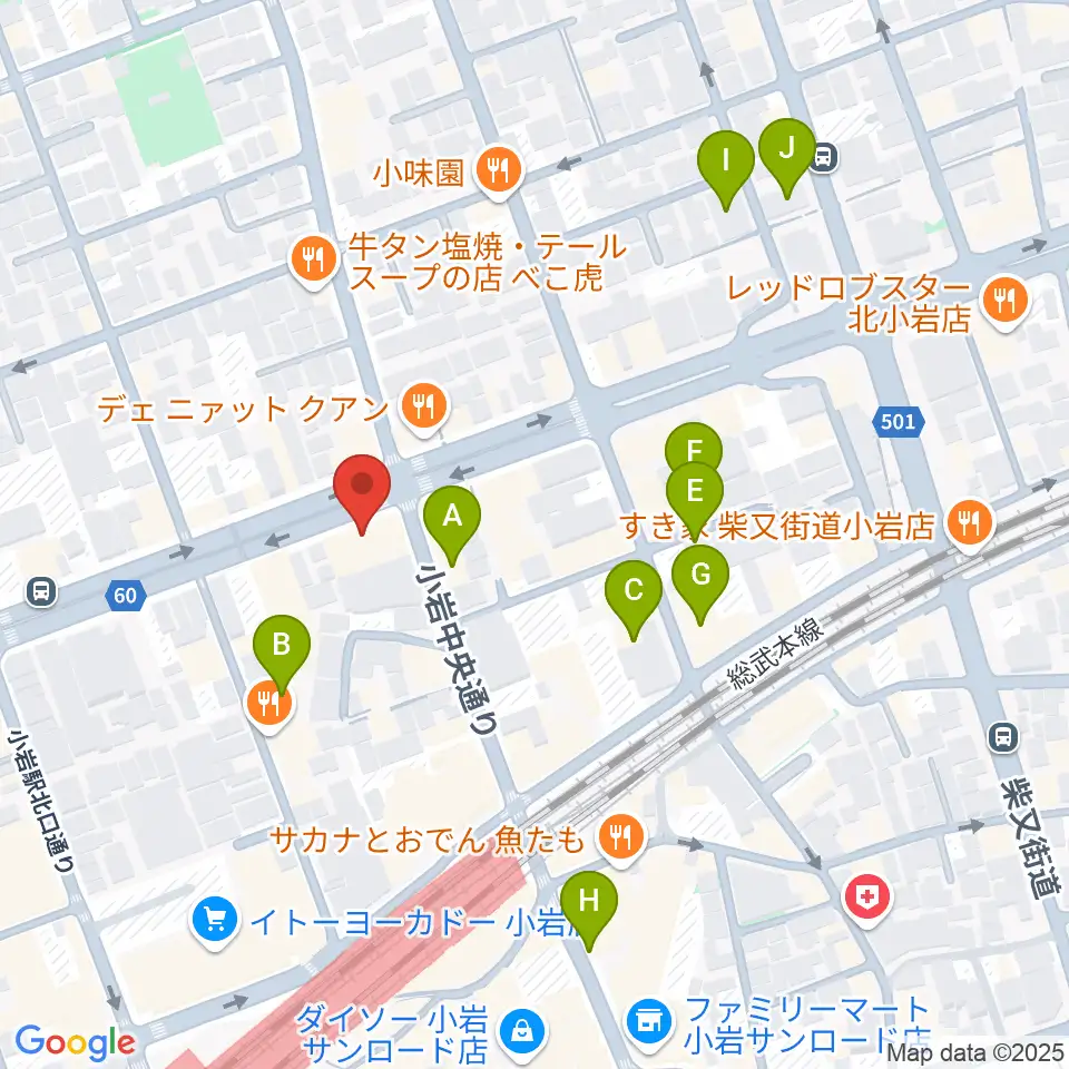 小岩オルフェウス周辺のホテル一覧地図