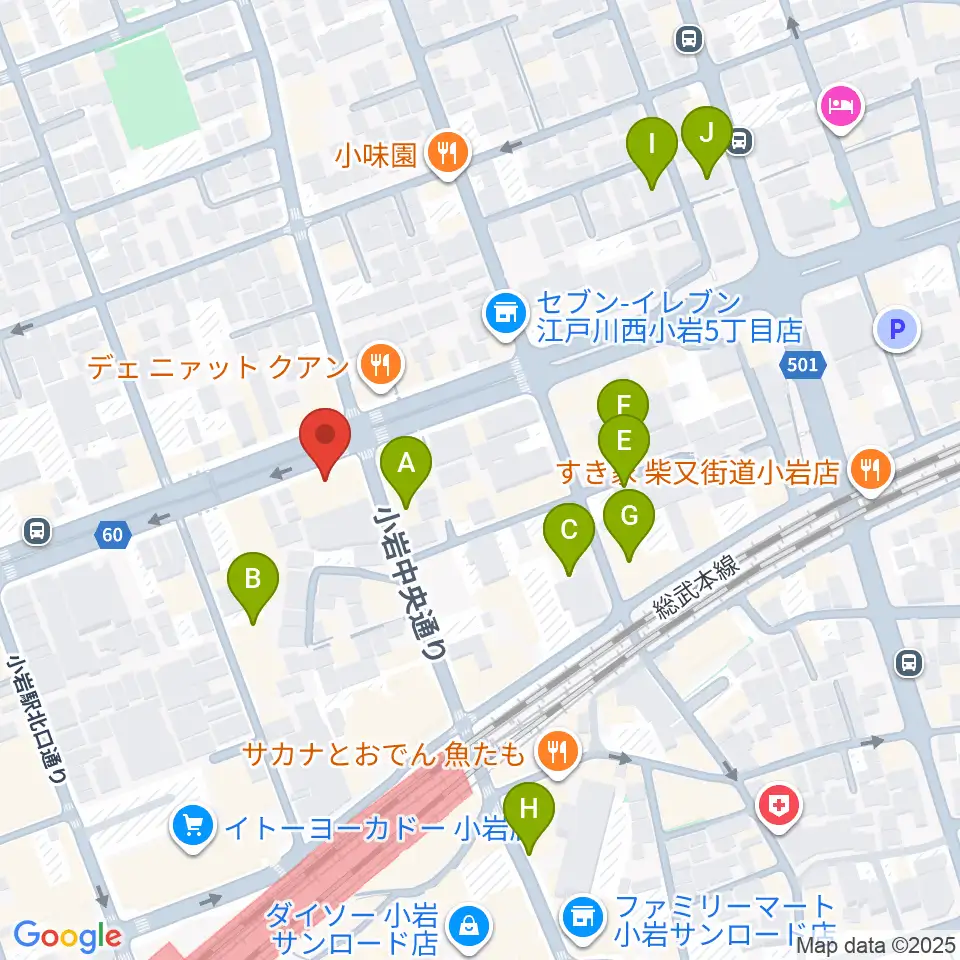 小岩オルフェウス周辺のホテル一覧地図