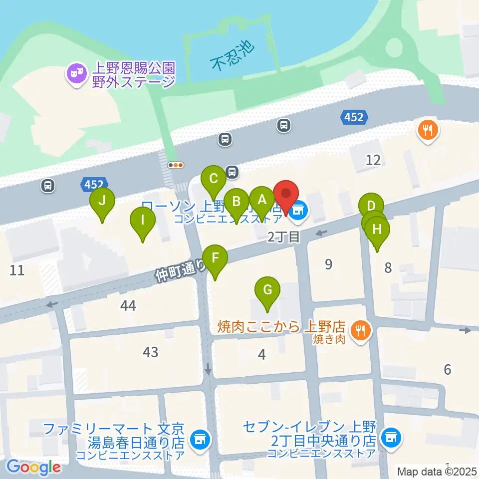 上野ANTON STUDIO周辺のホテル一覧地図
