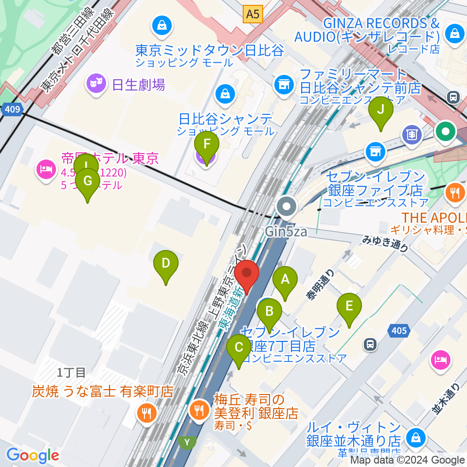 ケネディハウス銀座周辺のホテル一覧地図