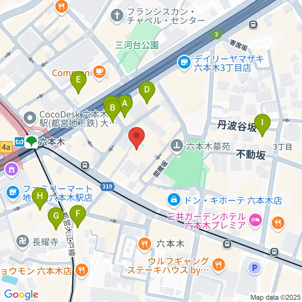 六本木バードランド周辺のホテル一覧地図