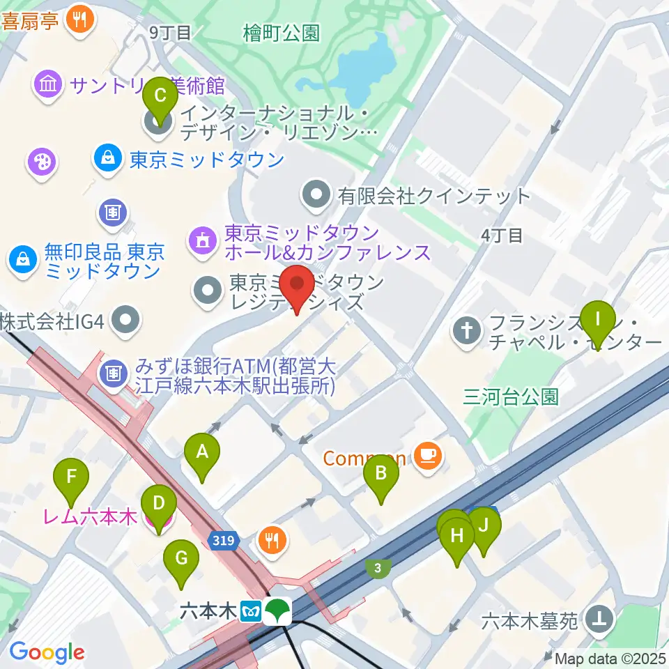 六本木ライブハウスZ周辺のホテル一覧地図