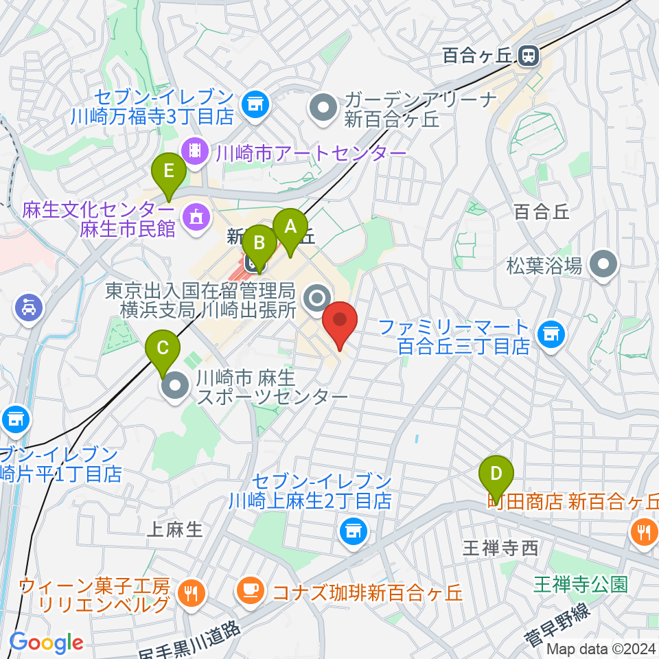 新百合ヶ丘チットチャット周辺のホテル一覧地図