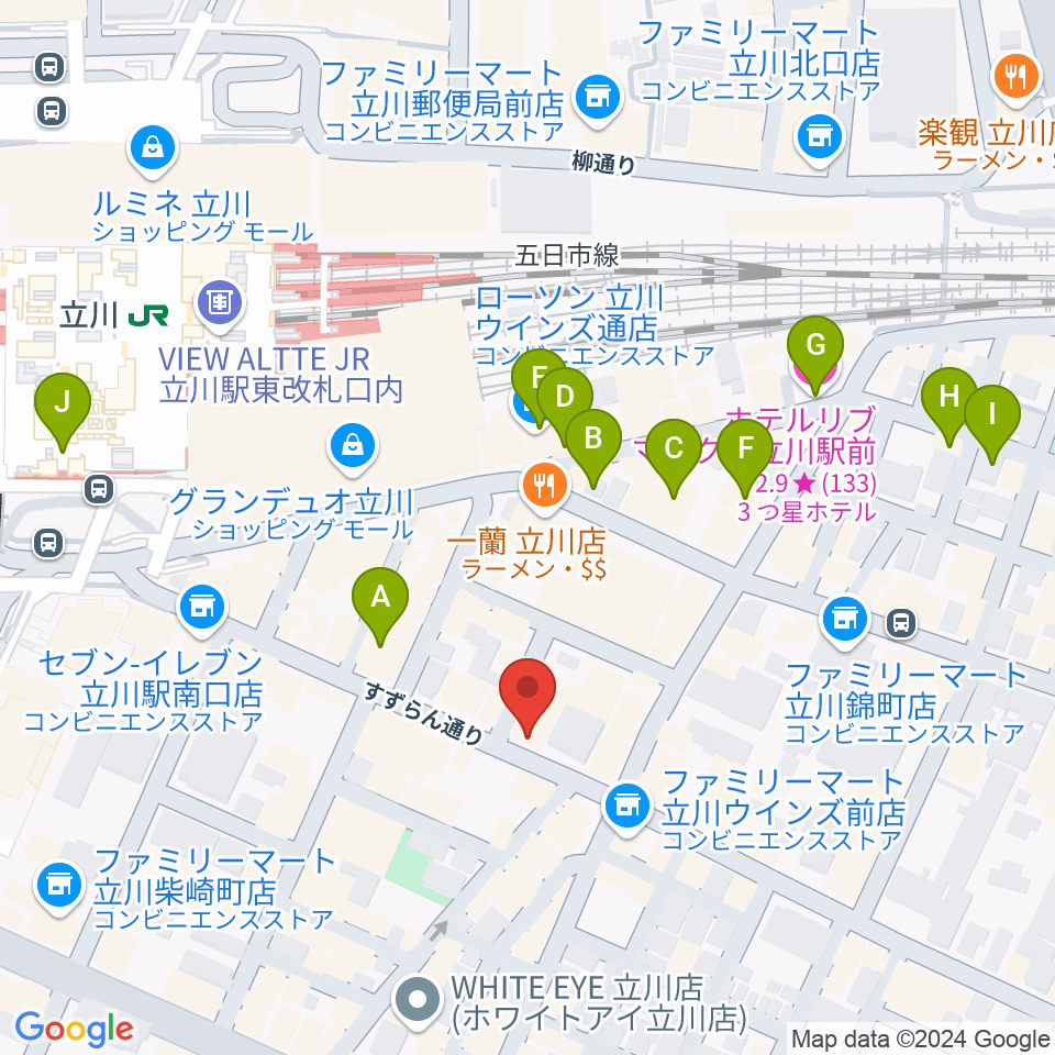 立川BABEL周辺のホテル一覧地図