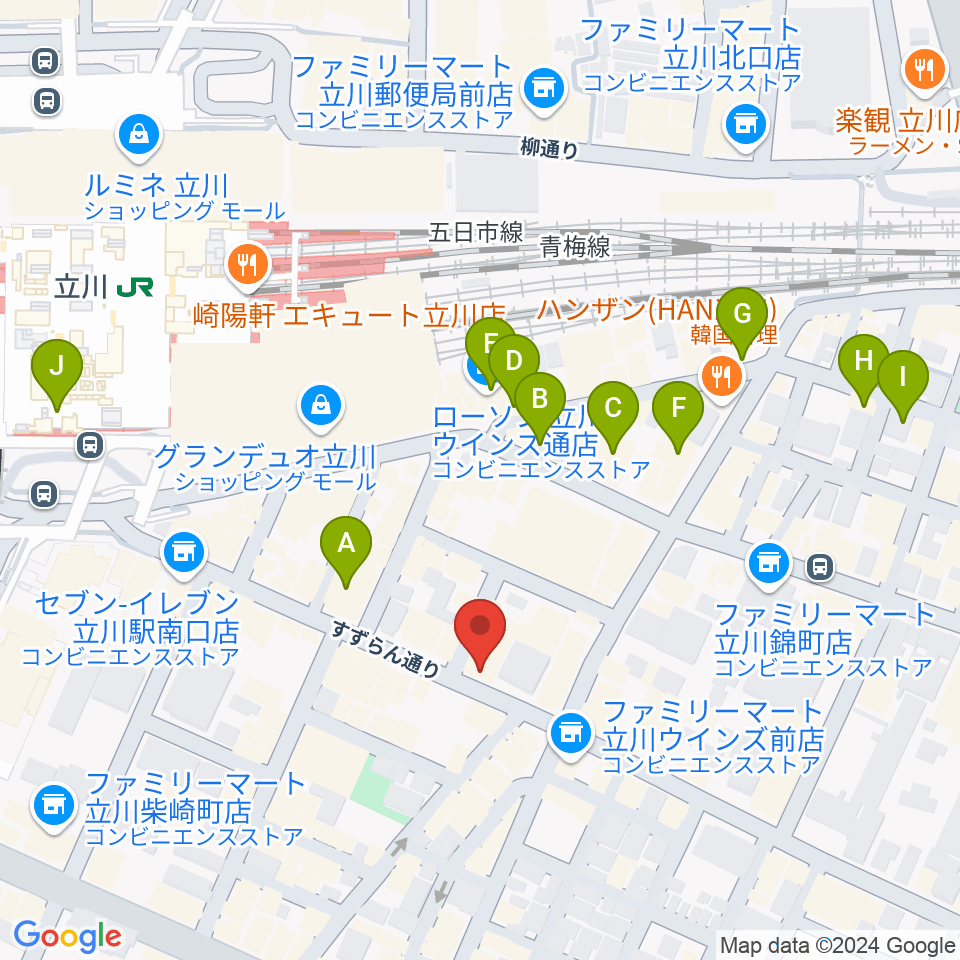 立川BABEL周辺のホテル一覧地図