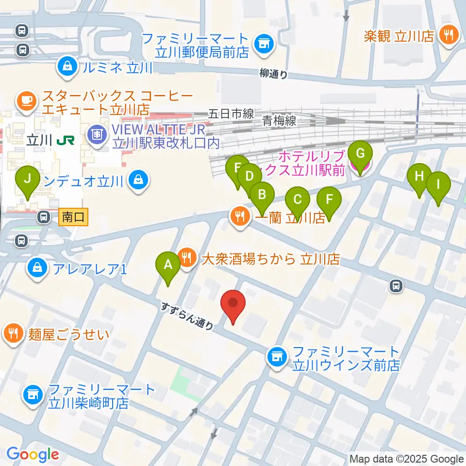 立川BABEL周辺のホテル一覧地図