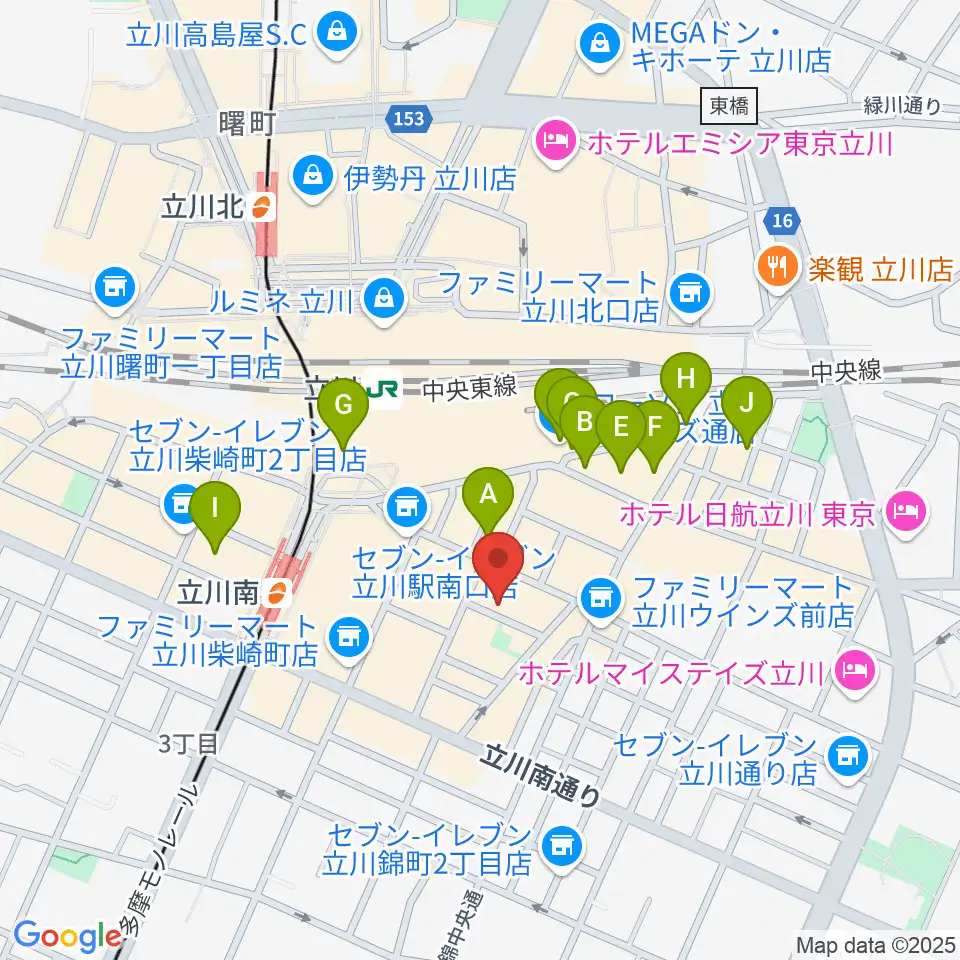 立川Heart Beat周辺のホテル一覧地図