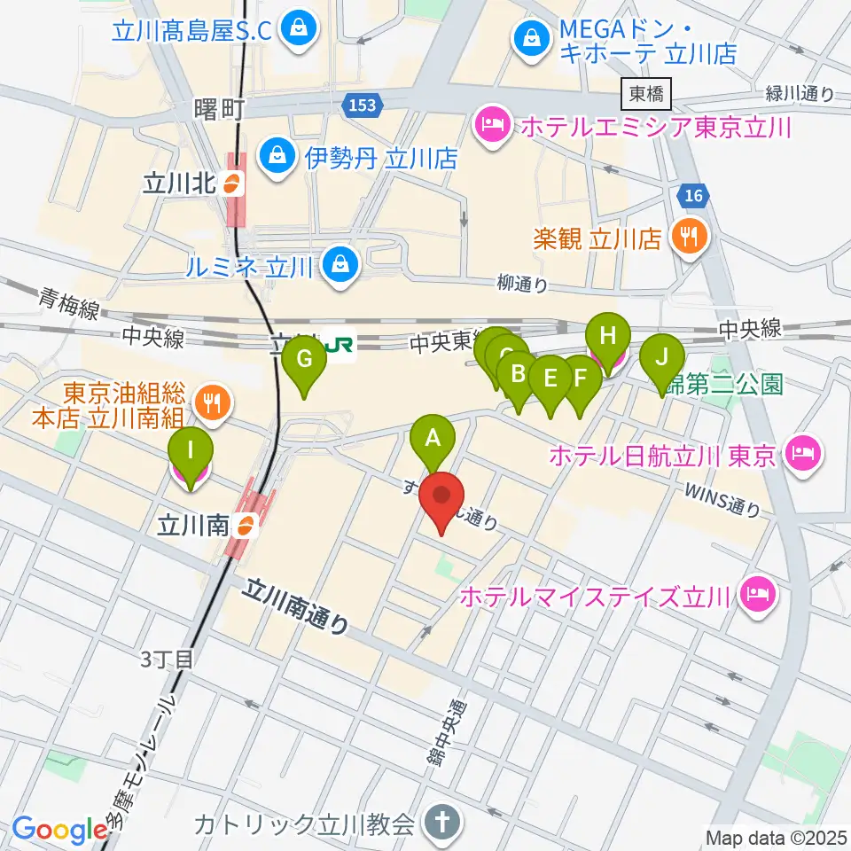 立川Heart Beat周辺のホテル一覧地図