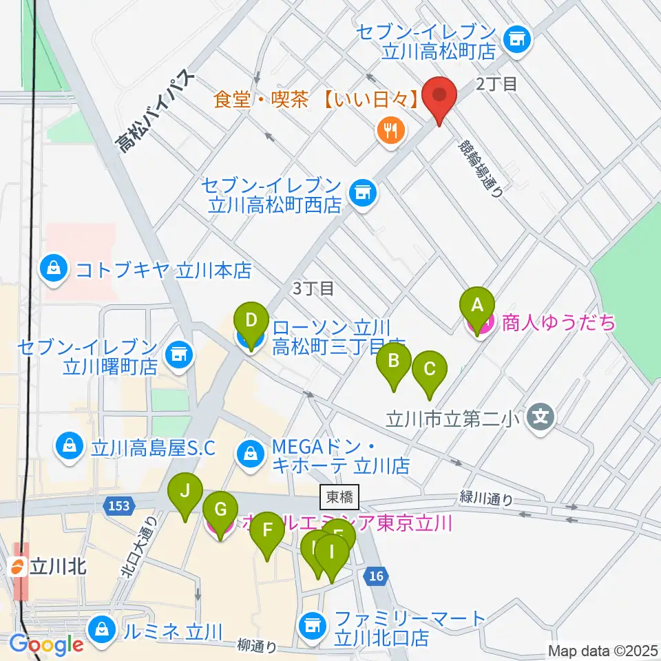 立川CRAZY JAM周辺のホテル一覧地図