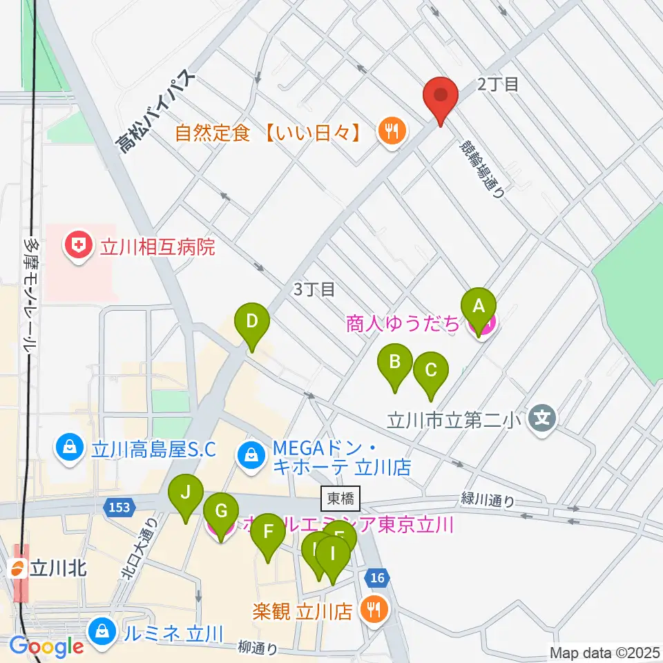 立川CRAZY JAM周辺のホテル一覧地図