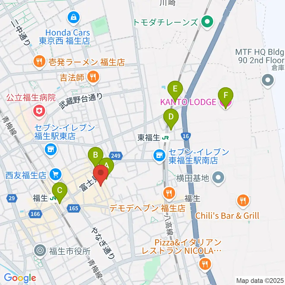 福生チキンシャック周辺のホテル一覧地図