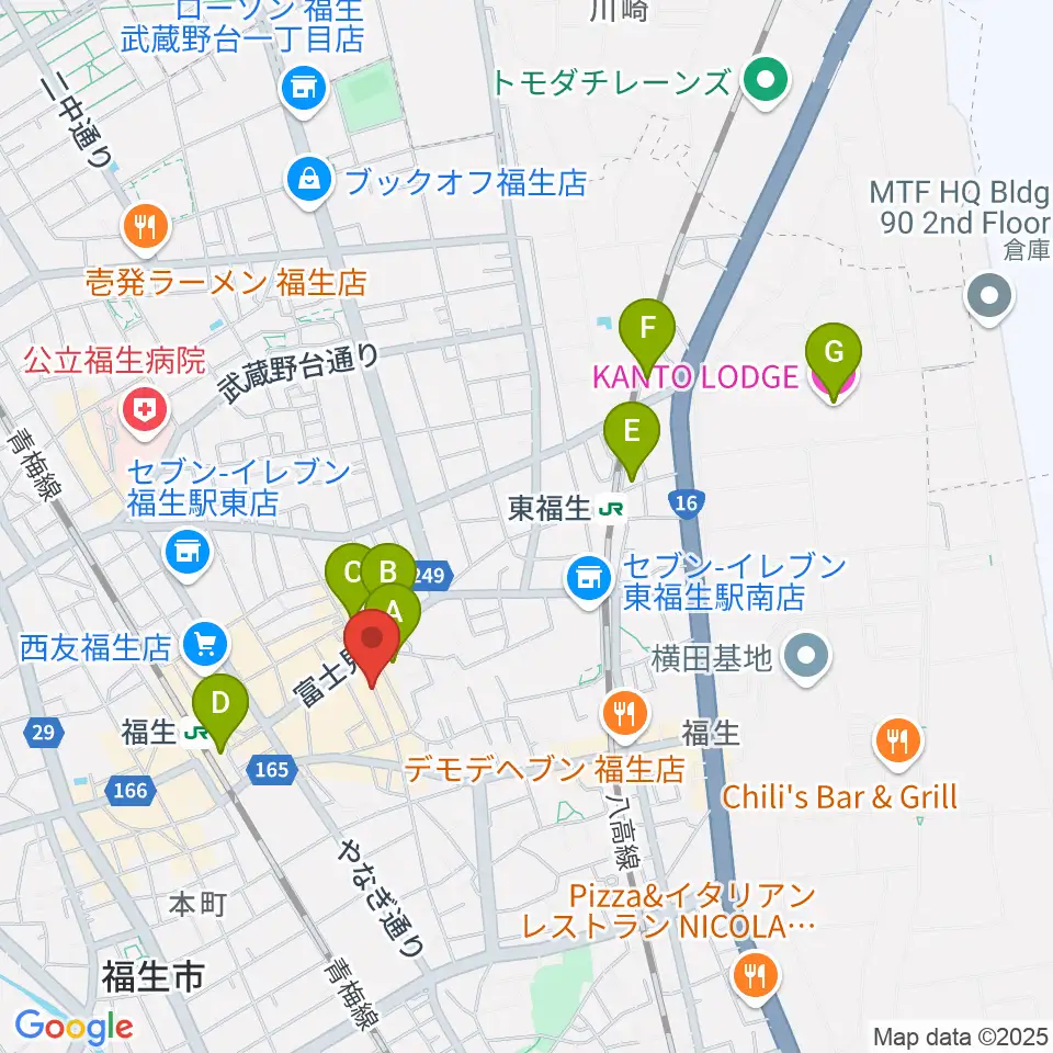 福生チキンシャック周辺のホテル一覧地図