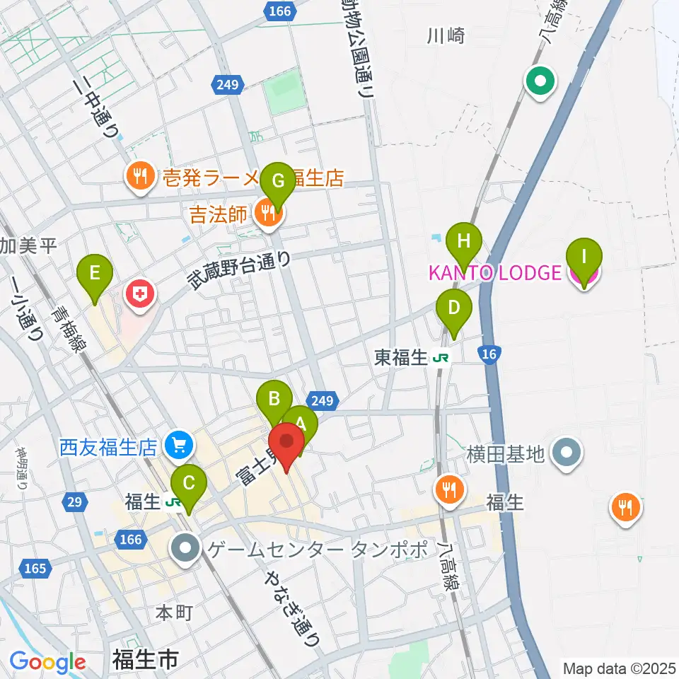 福生チキンシャック周辺のホテル一覧地図