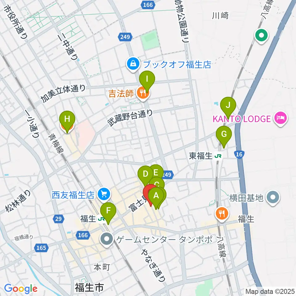 福生チキンシャック周辺のホテル一覧地図