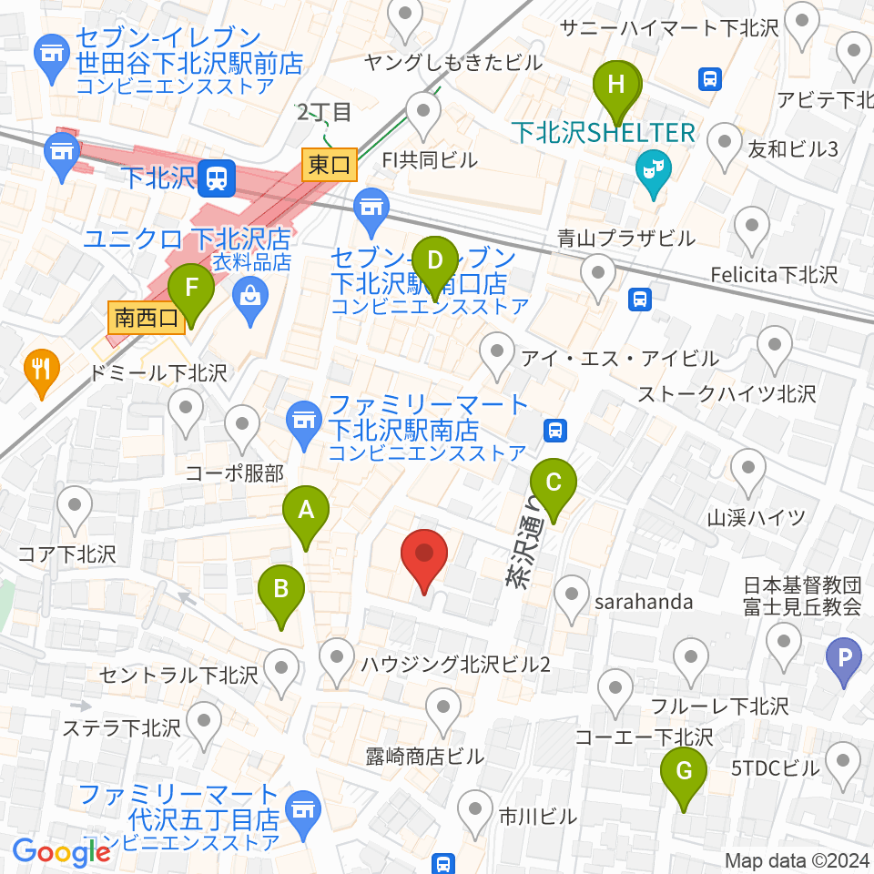 下北沢デイジーバー周辺のホテル一覧地図