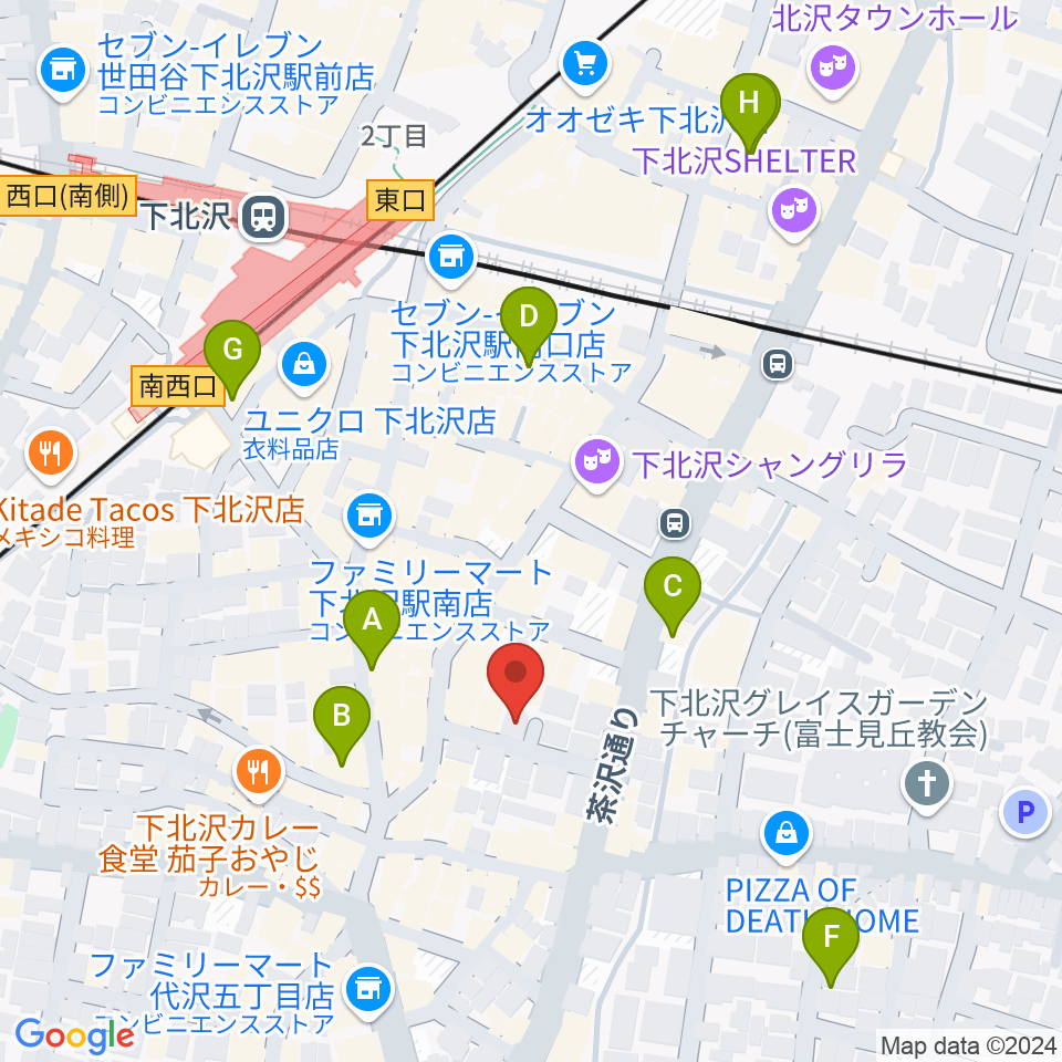 下北沢デイジーバー周辺のホテル一覧地図