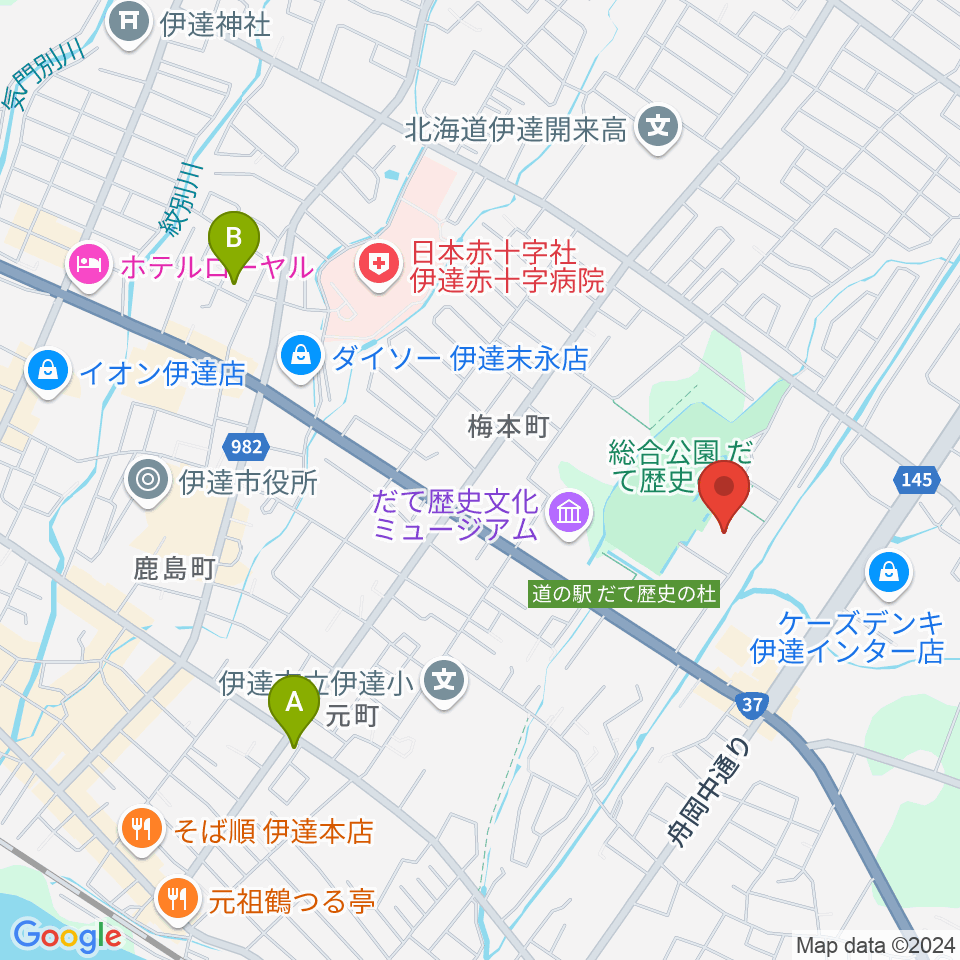 だて歴史の杜カルチャーセンター周辺のホテル一覧地図