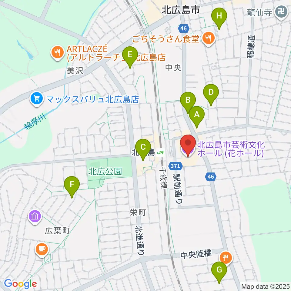 北広島市芸術文化ホール周辺のホテル一覧地図