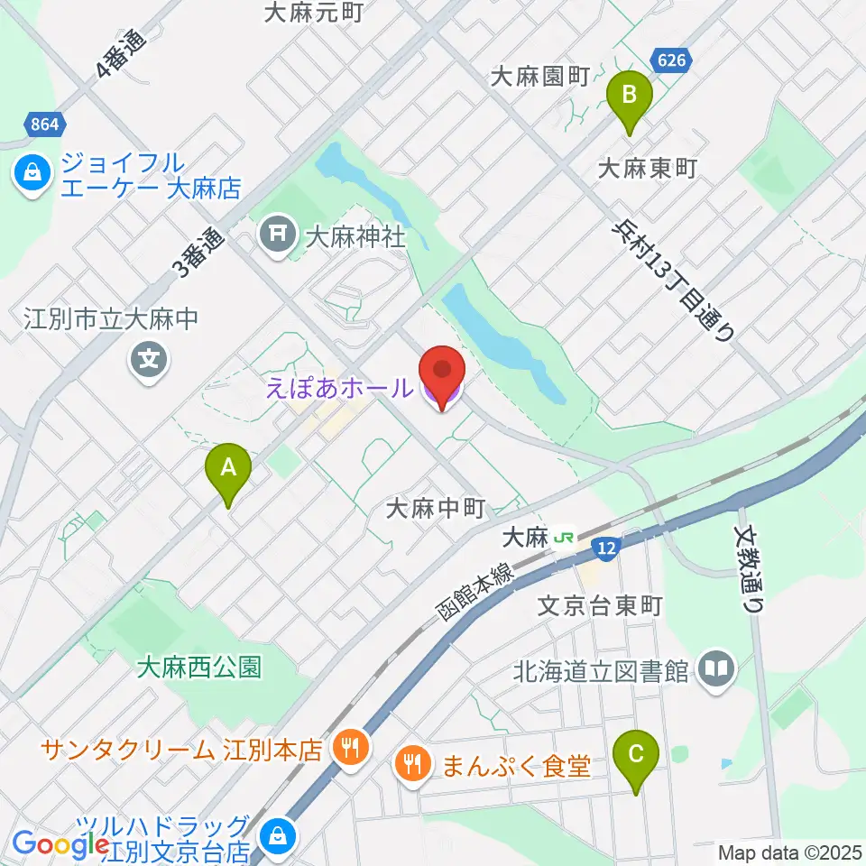 えぽあホール周辺のホテル一覧地図