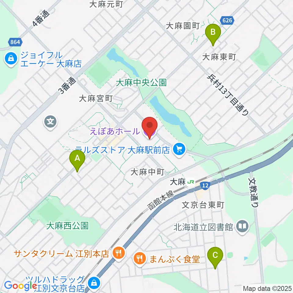 えぽあホール周辺のホテル一覧地図