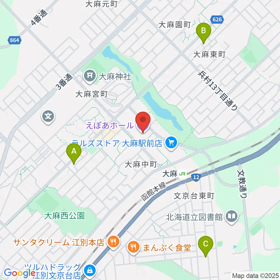 えぽあホール周辺のホテル一覧地図