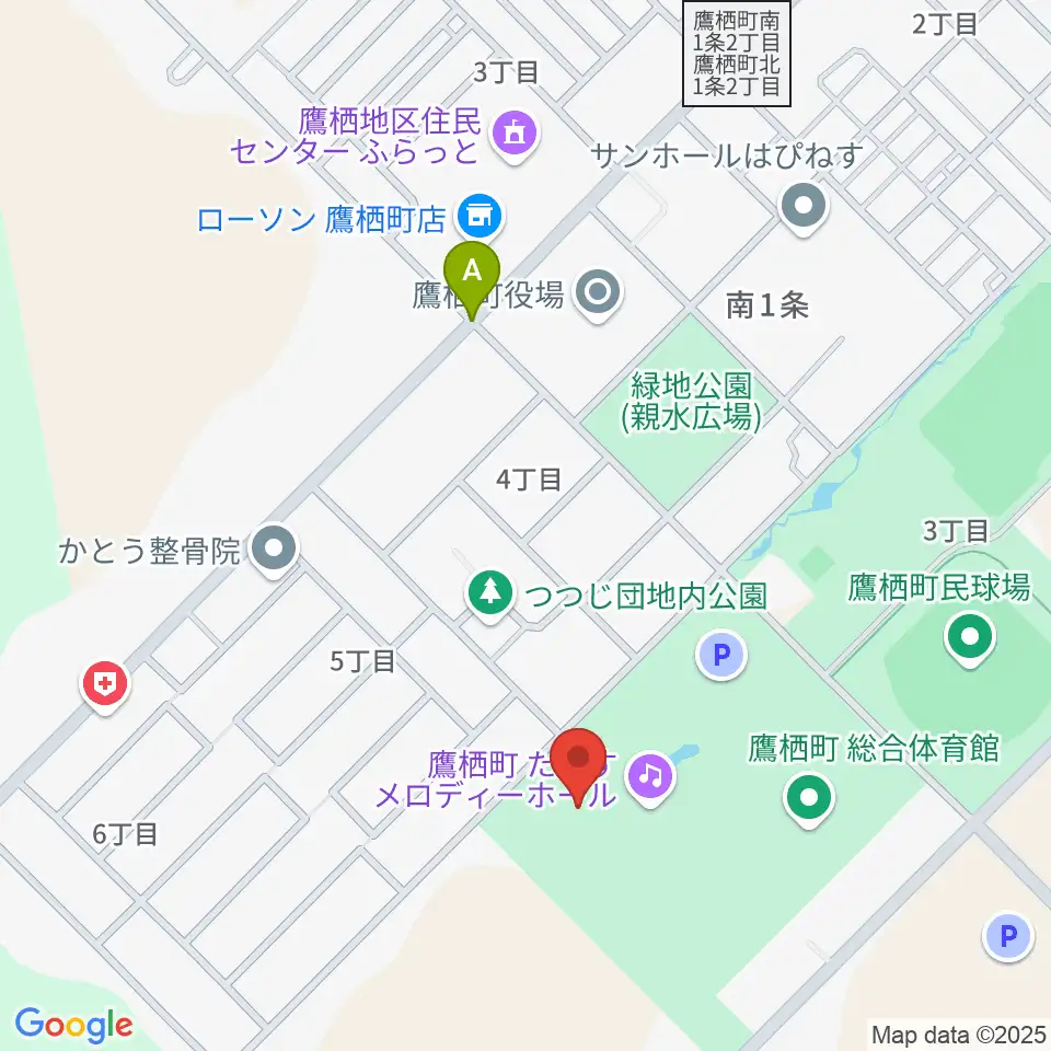 たかすメロディーホール周辺のホテル一覧地図