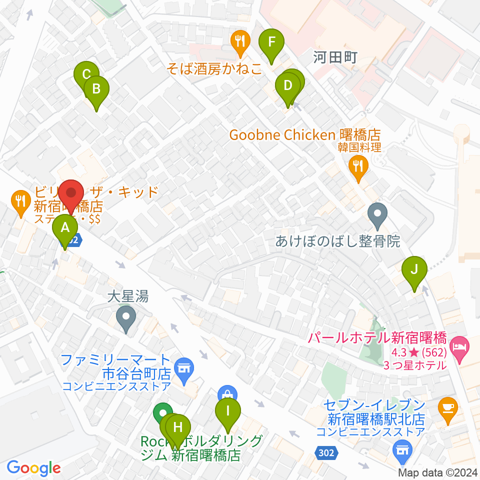 ミュージカルドッグスタジオ周辺のホテル一覧地図