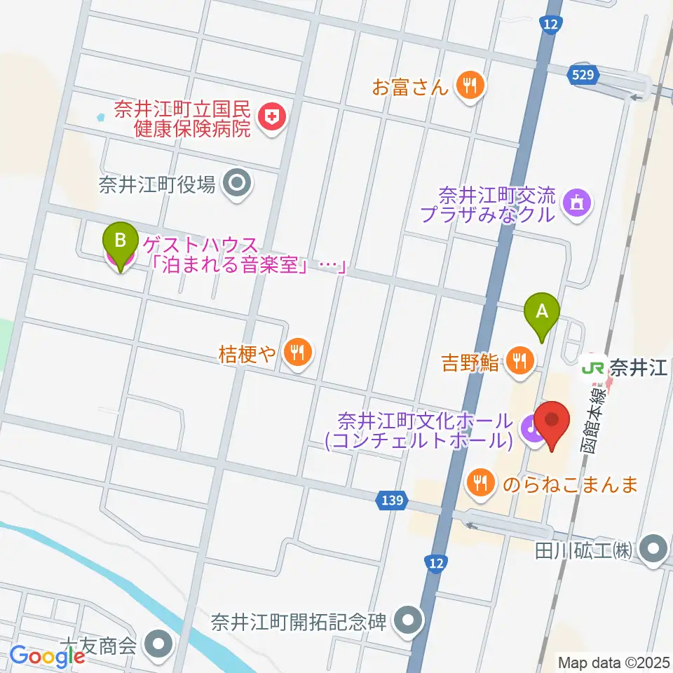奈井江町文化ホール コンチェルトホール周辺のホテル一覧地図