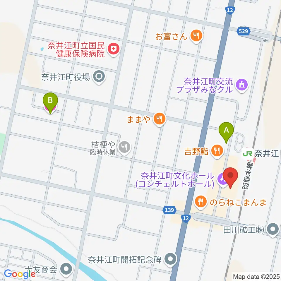 奈井江町文化ホール コンチェルトホール周辺のホテル一覧地図