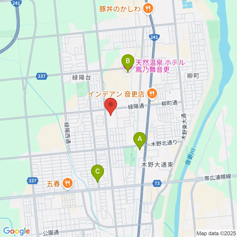 音更町文化センター周辺のホテル一覧地図