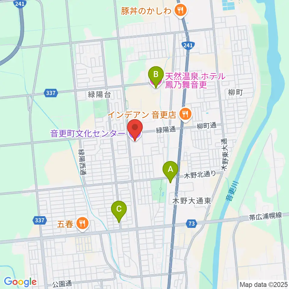 音更町文化センター周辺のホテル一覧地図