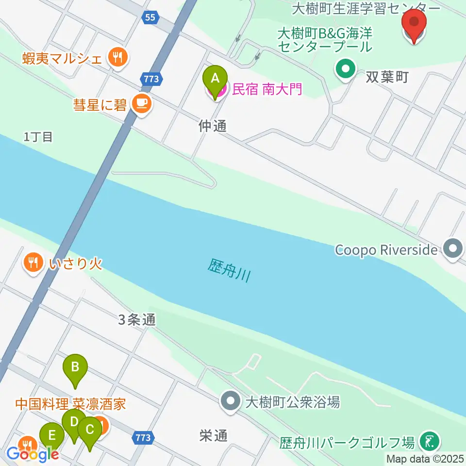 大樹町生涯学習センター周辺のホテル一覧地図