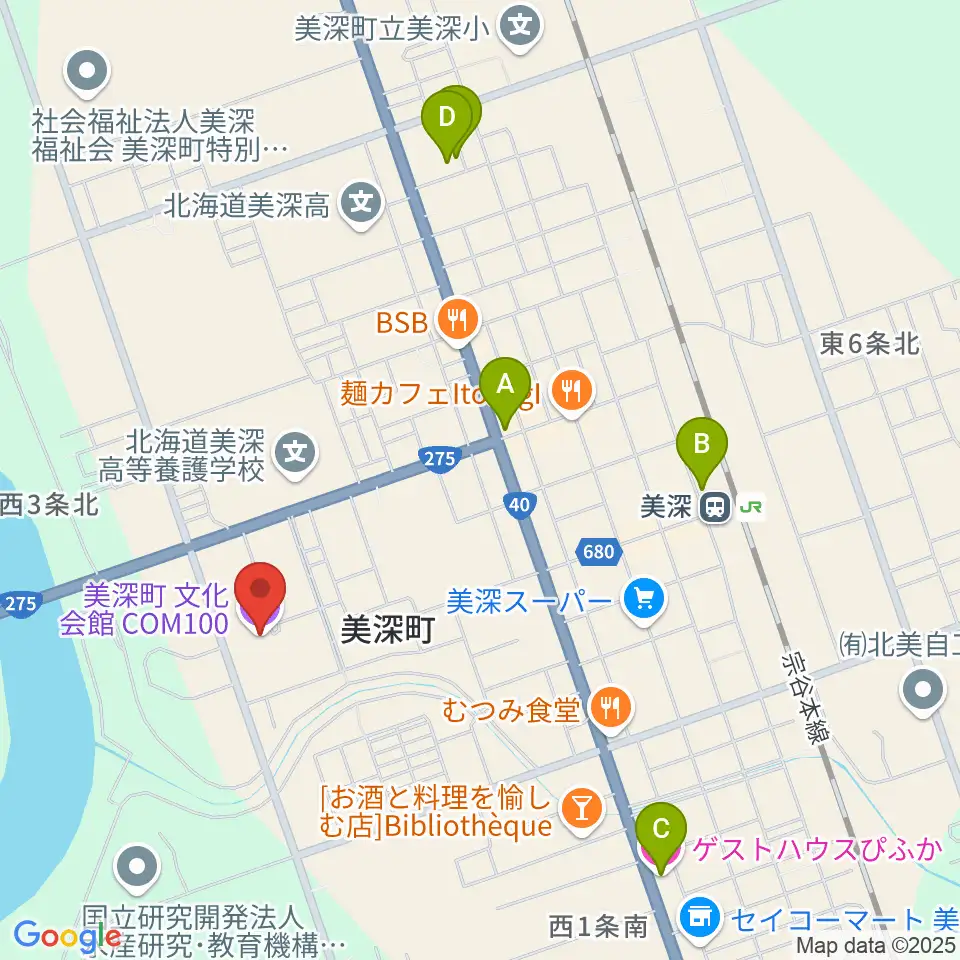 美深町文化会館COM100周辺のホテル一覧地図