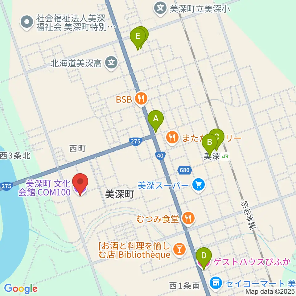 美深町文化会館COM100周辺のホテル一覧地図