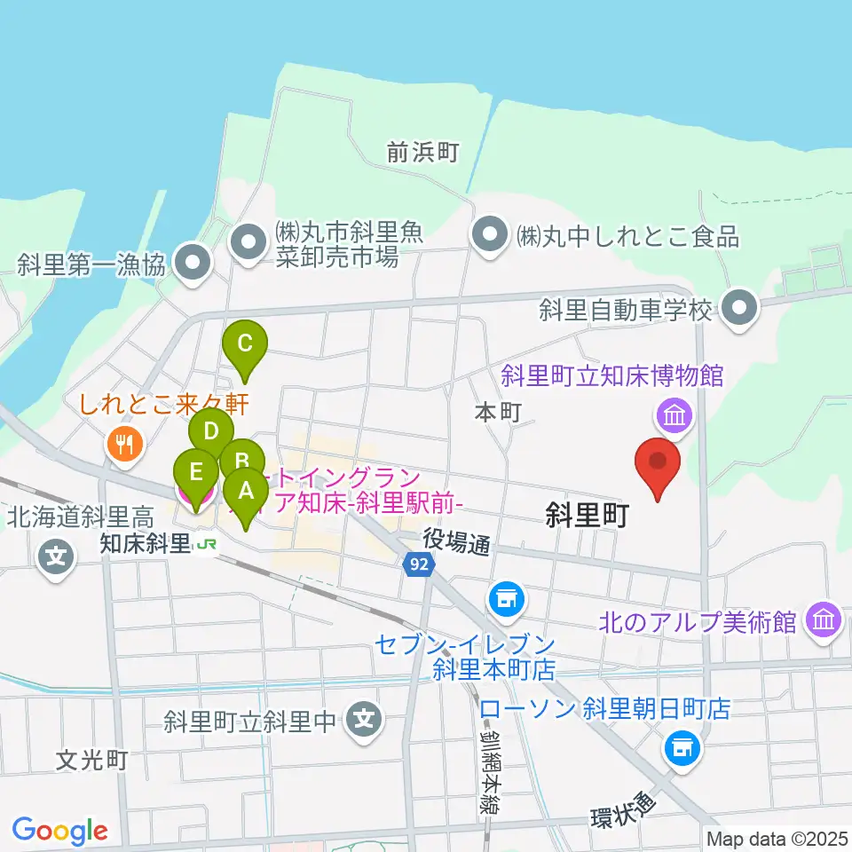 ゆめホール知床周辺のホテル一覧地図