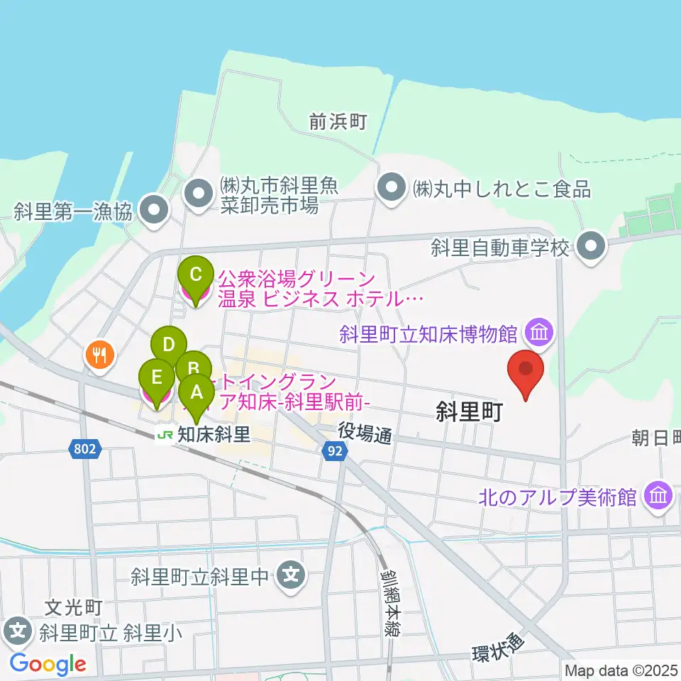 ゆめホール知床周辺のホテル一覧地図