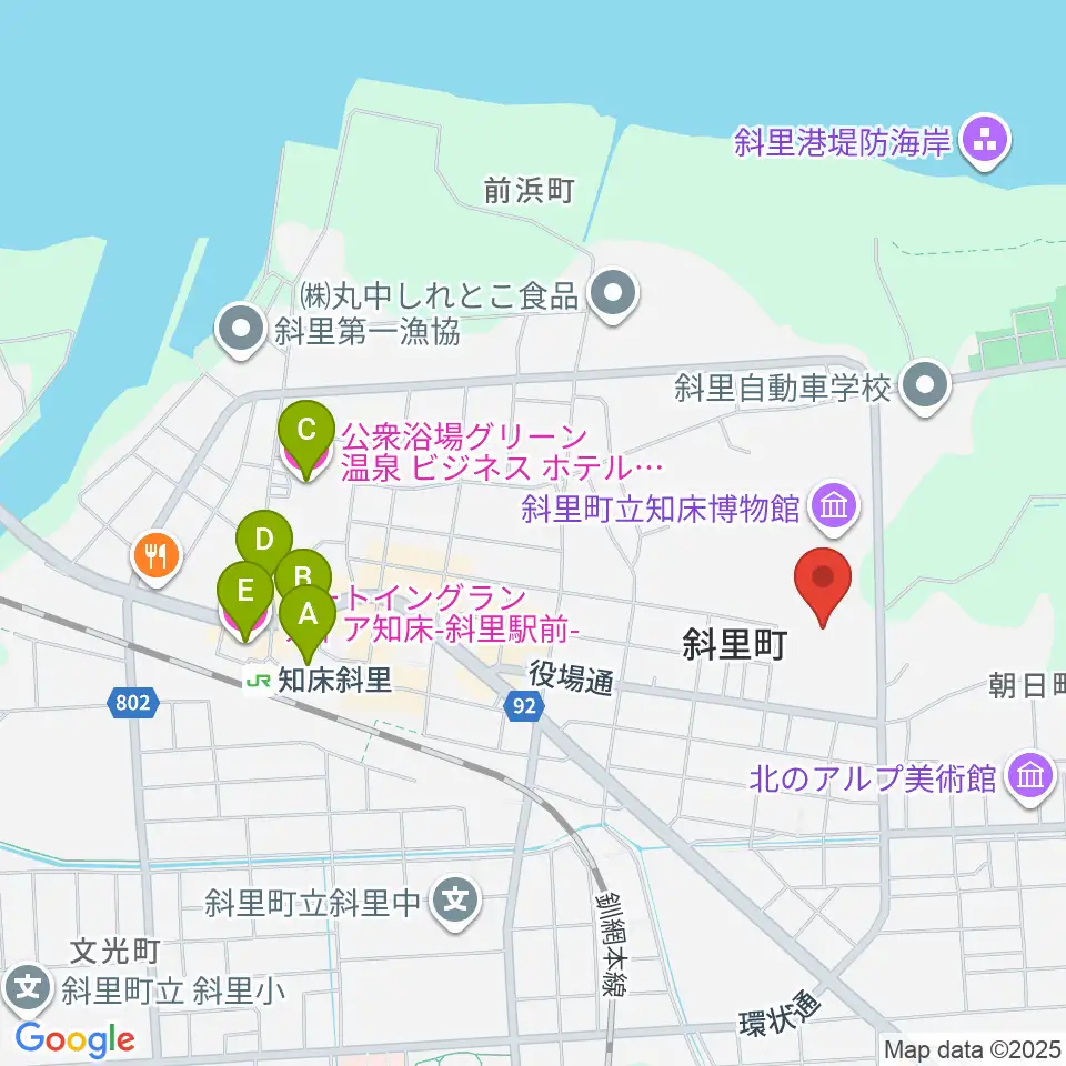 ゆめホール知床周辺のホテル一覧地図