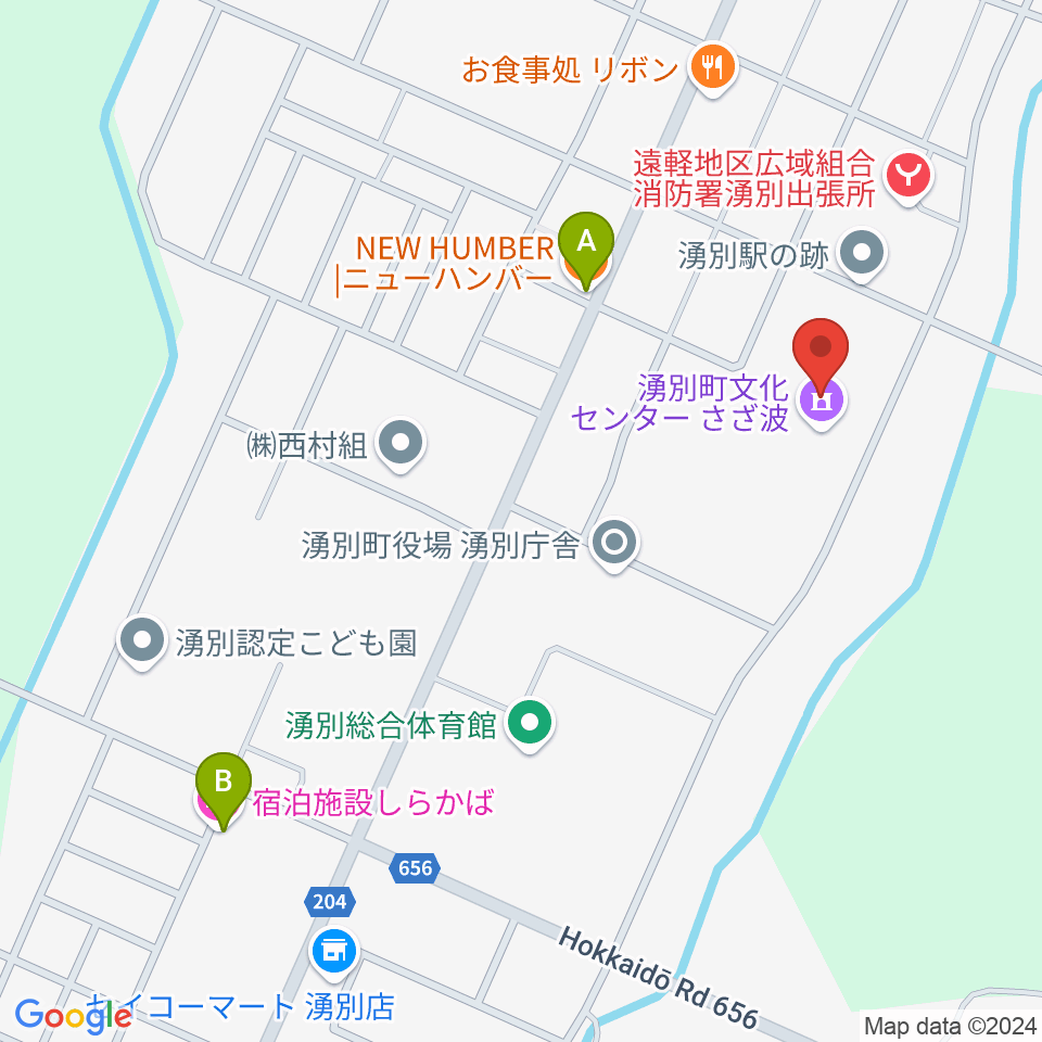 湧別町文化センターさざ波周辺のホテル一覧地図