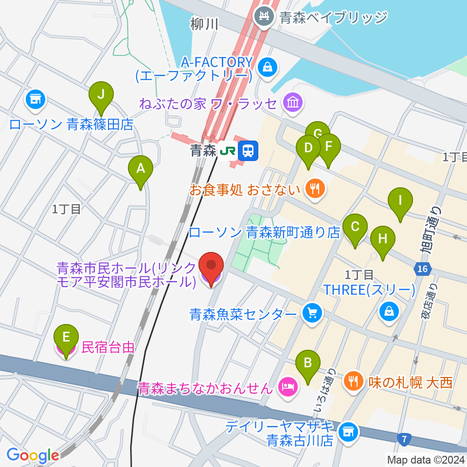 リンクモア平安閣市民ホール周辺のホテル一覧地図