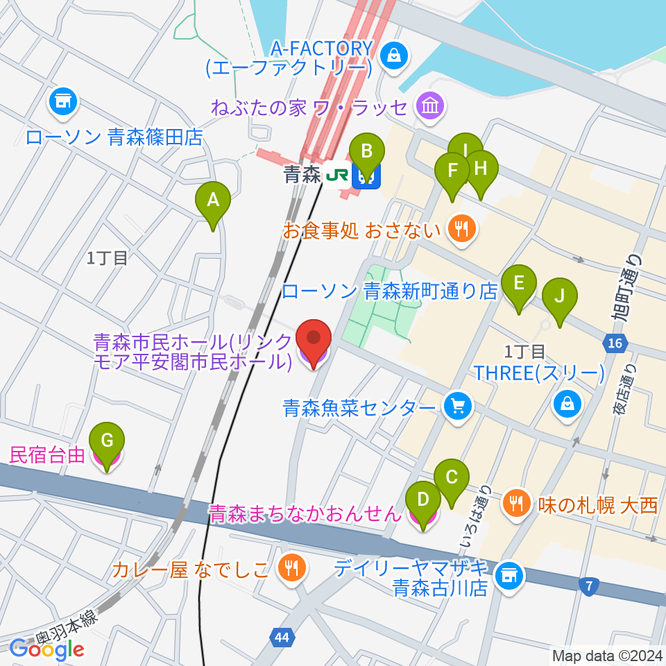 リンクモア平安閣市民ホール周辺のホテル一覧地図