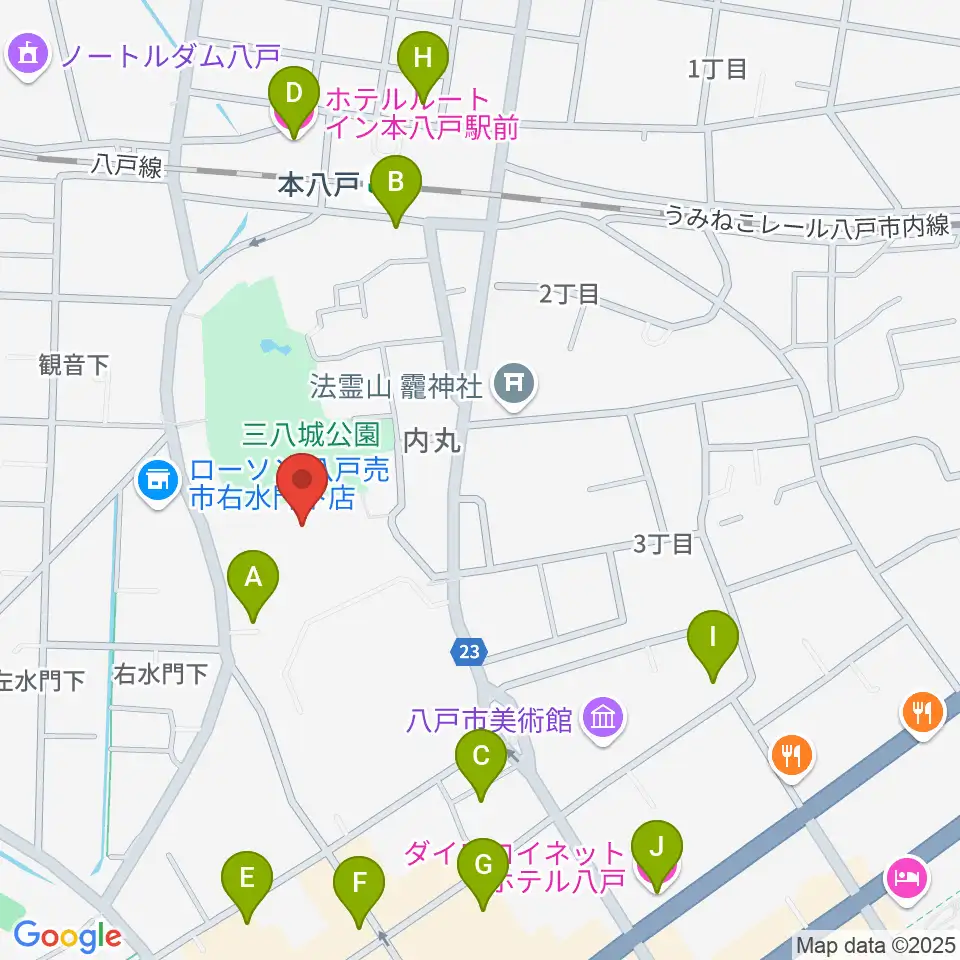 SG GROUPホールはちのへ周辺のホテル一覧地図